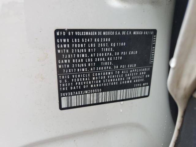 2018 VOLKSWAGEN TIGUAN SE 3VV3B7AXXJM209550
