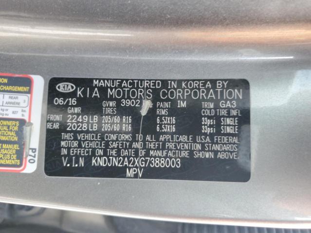 2016 KIA SOUL KNDJN2A2XG7388003