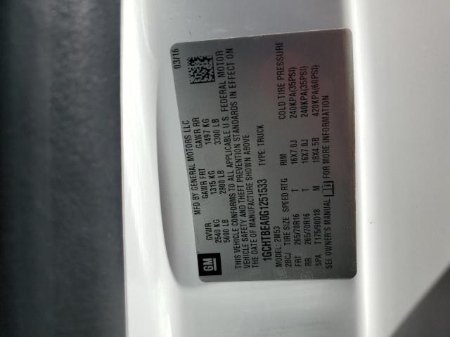 2016 CHEVROLET COLORADO 1GCHTBEA0G1251533