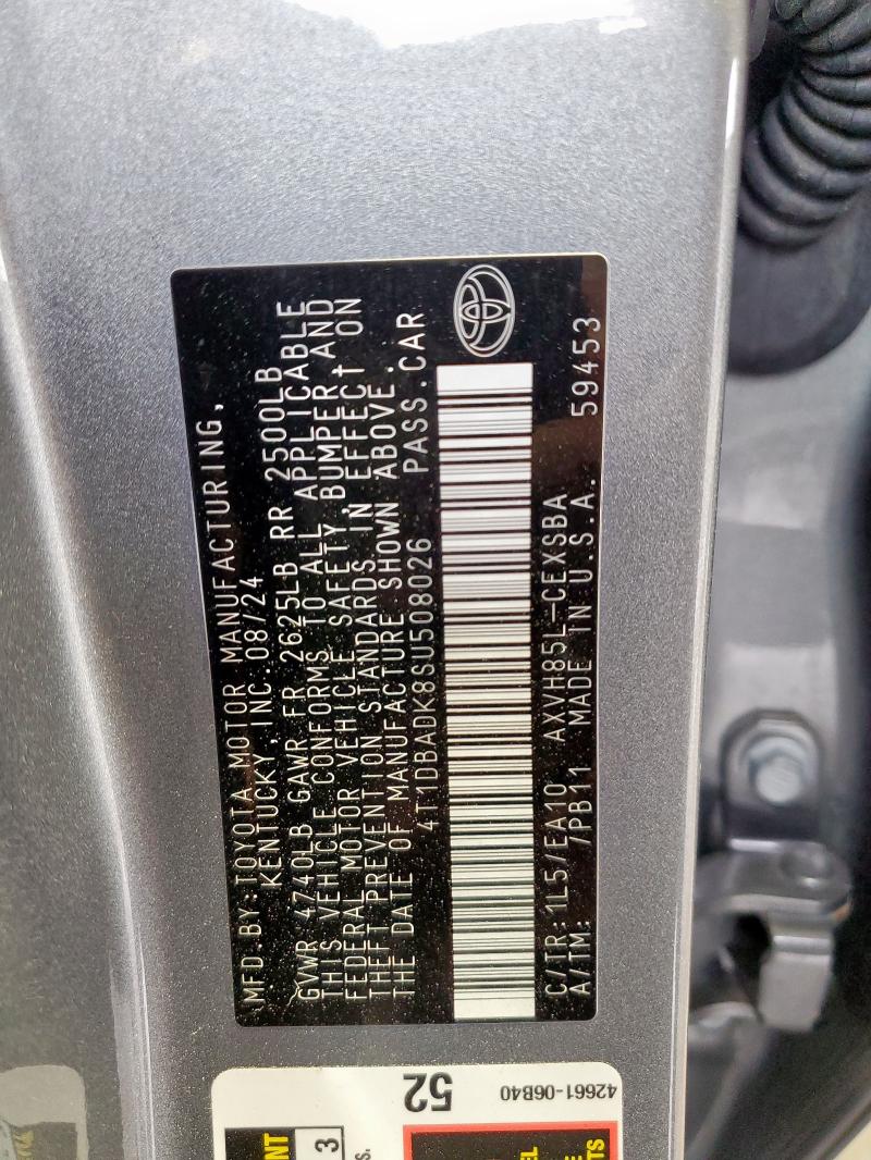 2025 TOYOTA CAMRY XSE 4T1DBADK8SU508026