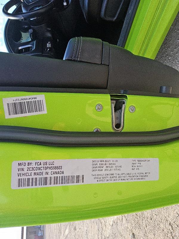 2023 DODGE CHARGER R/ 2C3CDXCT0PH598603