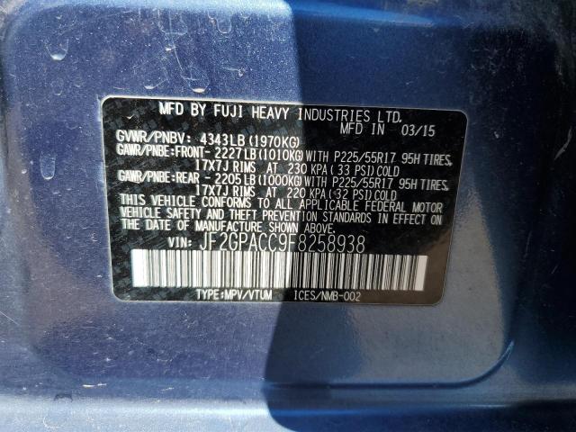 2015 SUBARU XV CROSSTR JF2GPACC9F8258938
