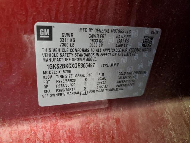 2016 GMC YUKON SLT 1GKS2BKCXGR366497
