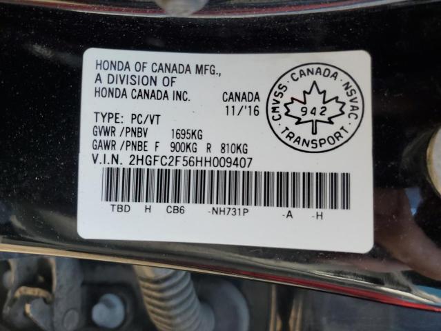 2017 HONDA CIVIC LX 2HGFC2F56HH009407