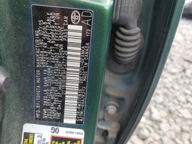 2015 TOYOTA COROLLA L 2T1BURHE9FC477736