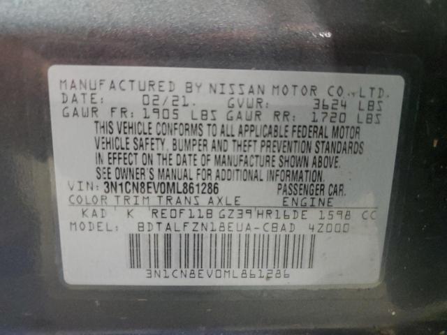 2021 NISSAN VERSA SV 3N1CN8EV0ML861286
