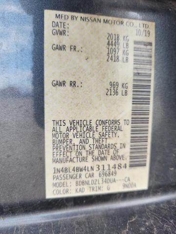 2020 NISSAN ALTIMA S 1N4BL4BW4LN311484