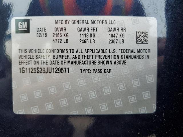 2018 CHEVROLET IMPALA PRE - 1G1125S39JU129571