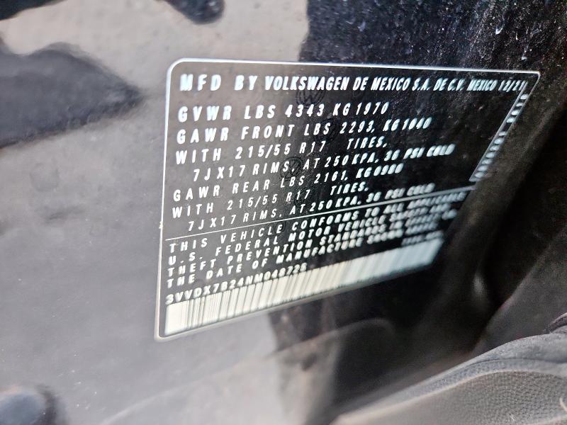 2022 VOLKSWAGEN TAOS 3VVDX7B24NM048725