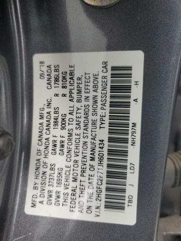 2018 HONDA CIVIC EX 2HGFC2F71JH601434