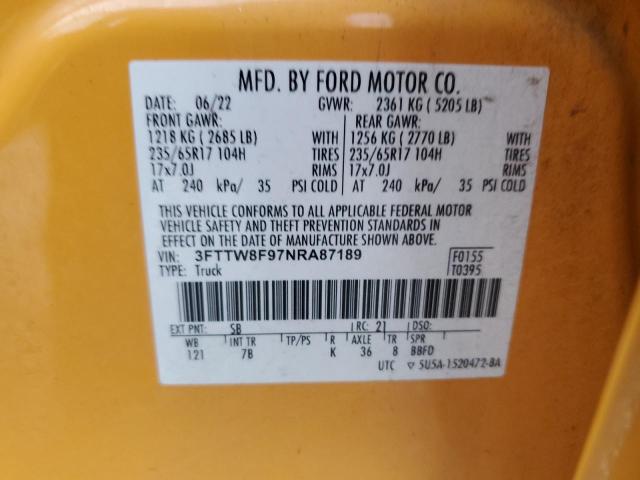 2022 FORD MAVERICK X 3FTTW8F97NRA87189