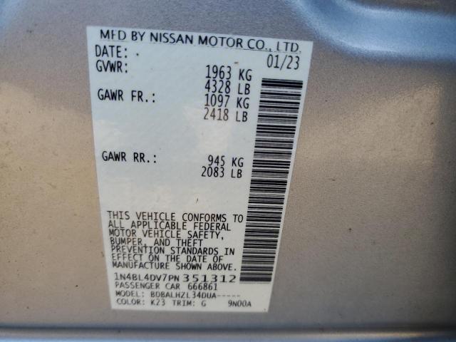 2023 NISSAN ALTIMA SV 1N4BL4DV7PN351312