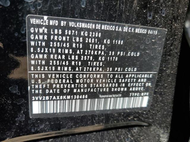 2019 VOLKSWAGEN TIGUAN SE - 3VV2B7AX8KM130486