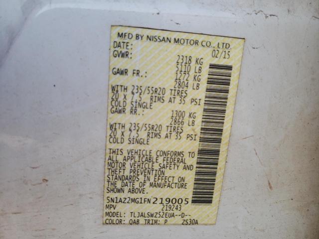 2015 NISSAN MURANO S 5N1AZ2MG1FN219005