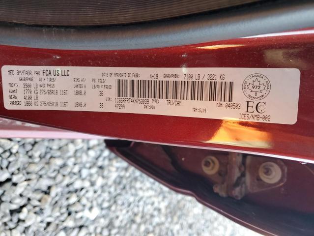 2019 RAM 1500 LARAM 1C6SRFRT4KN753039