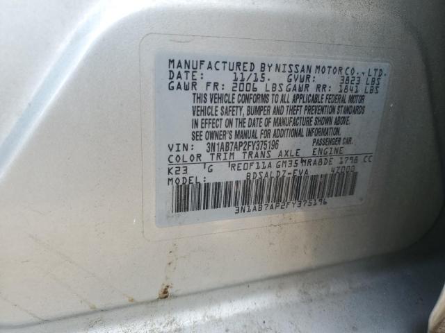 2015 NISSAN SENTRA S 3N1AB7AP2FY375196