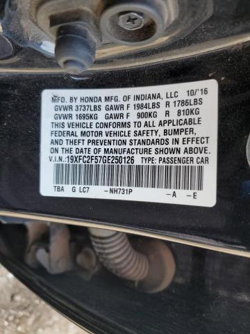 2016 HONDA CIVIC LX 19XFC2F57GE250126