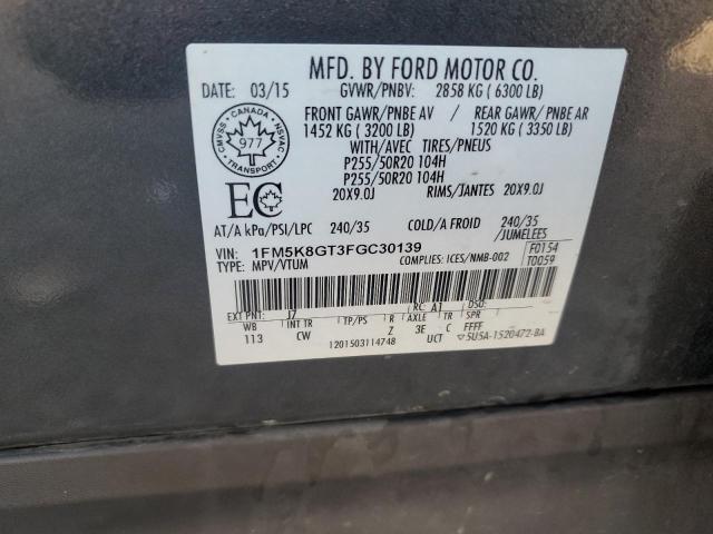 2015 FORD EXPLORER S 1FM5K8GT3FGC30139