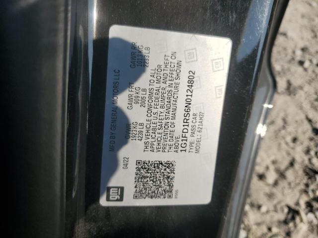 2022 CHEVROLET CAMARO LT 1G1FD1RS6N0124802