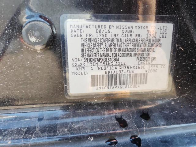 2016 NISSAN VERSA S - 3N1CN7APXGL810304