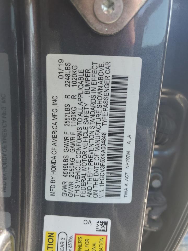 Lot #3227064400 2019 HONDA ACCORD HYB