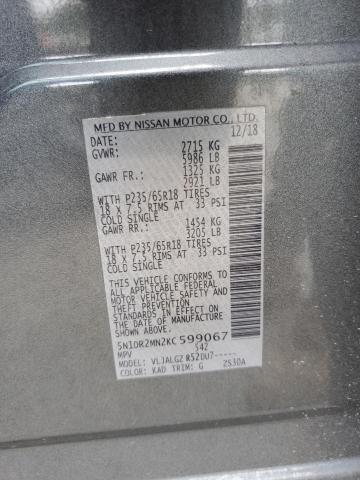 2019 NISSAN PATHFINDER - 5N1DR2MN2KC599067