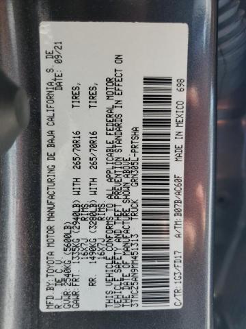 2021 TOYOTA TACOMA DOU - 3TMCZ5AN9MM451313
