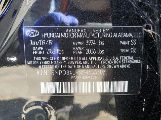 2019 HYUNDAI ELANTRA SEL 5NPD84LF3KH456307