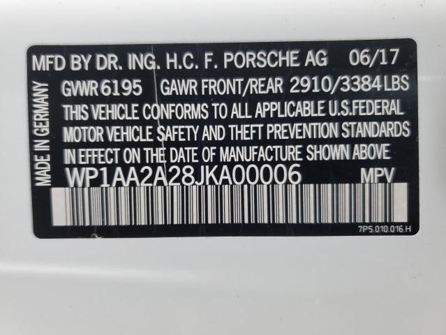 2018 PORSCHE CAYENNE WP1AA2A28JKA00006