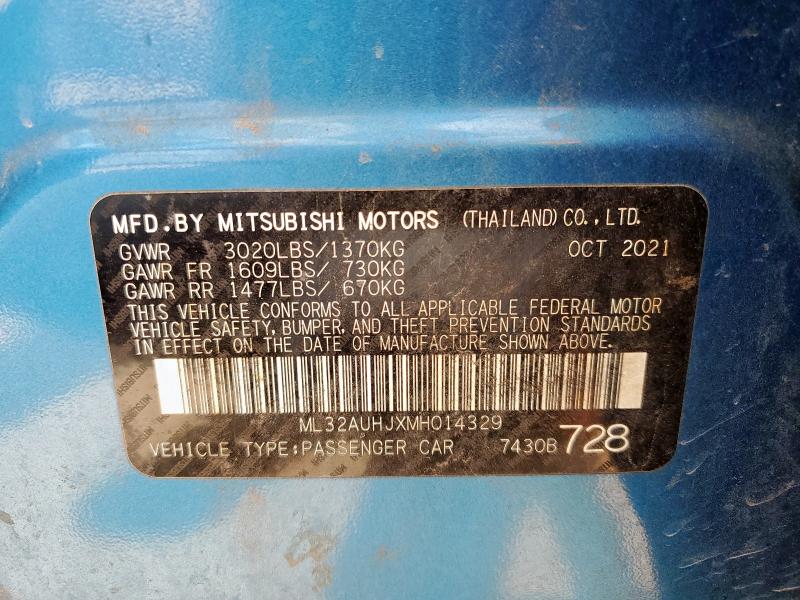 2021 MITSUBISHI MIRAGE ES ML32AUHJXMH014329