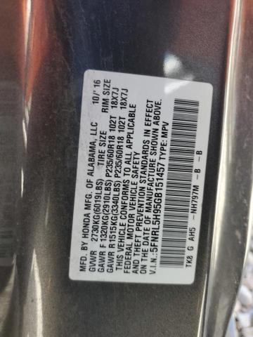2016 HONDA ODYSSEY TO 5FNRL5H95GB151457