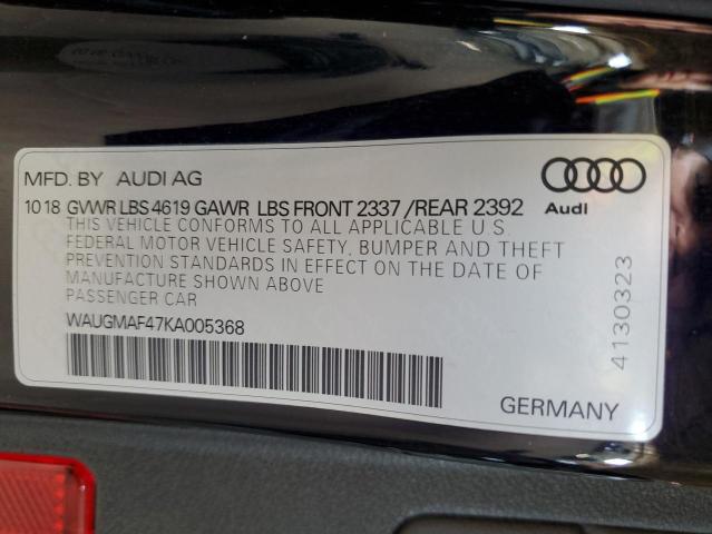 2019 AUDI A4 PREMIUM WAUGMAF47KA005368