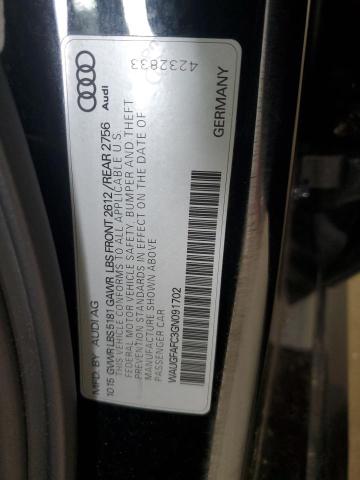 2016 AUDI A6 PREMIUM WAUGFAFC3GN091702
