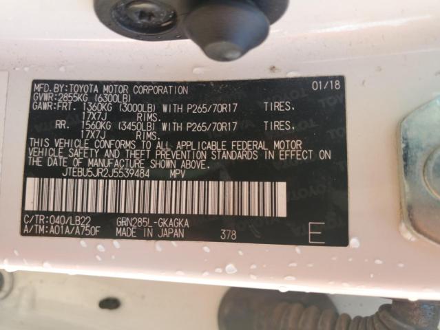 2018 TOYOTA 4RUNNER SR - JTEBU5JR2J5539484