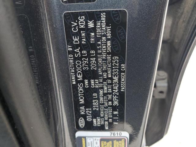 2021 KIA FORTE FE 3KPF24AD3ME331259