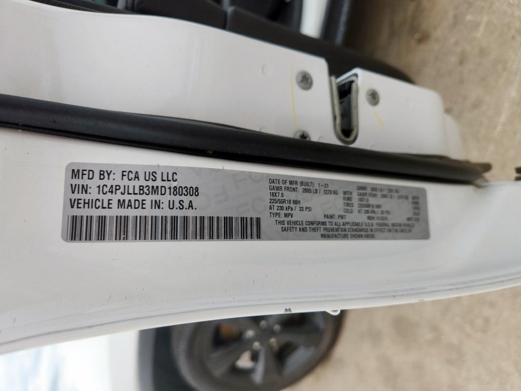 2021 JEEP CHEROKEE L 1C4PJLLB3MD180308