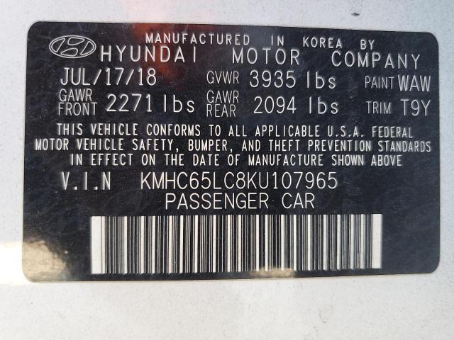 2019 HYUNDAI IONIQ BLUE KMHC65LC8KU107965