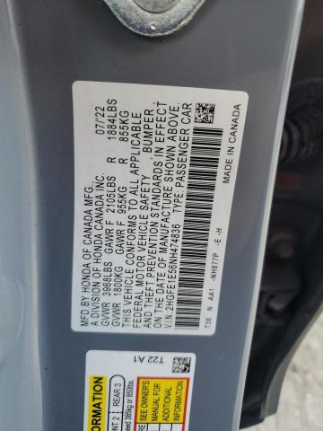 2022 HONDA CIVIC SI 2HGFE1E56NH474836
