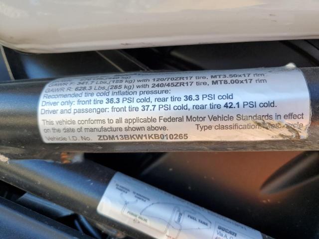 2019 DUCATI XDIAVEL ZDM13BKW1KB010265