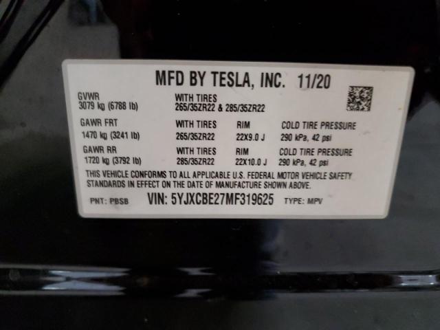 2021 TESLA MODEL X 5YJXCBE27MF319625