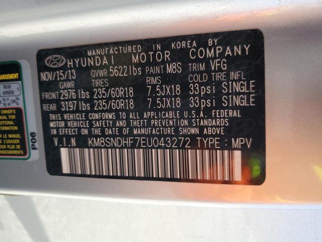 2014 HYUNDAI SANTA FE G - KM8SNDHF7EU043272
