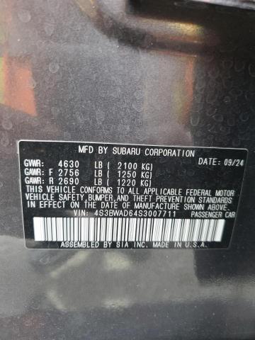 2025 SUBARU LEGACY PRE 4S3BWAD64S3007711