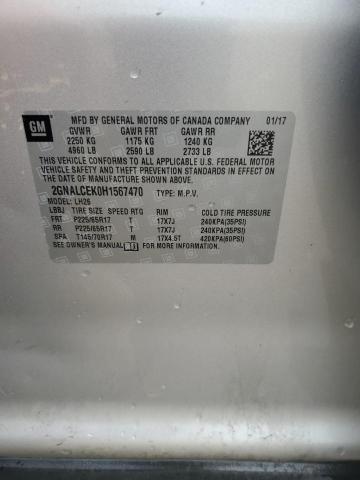 2017 CHEVROLET EQUINOX LT 2GNALCEK0H1567470