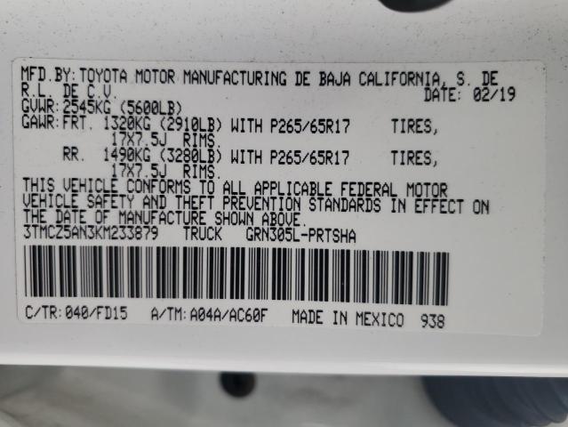 2019 TOYOTA TACOMA DOU 3TMCZ5AN3KM233879
