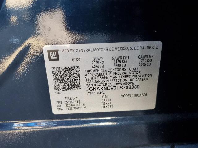2020 CHEVROLET EQUINOX PR 3GNAXNEV9LS703389