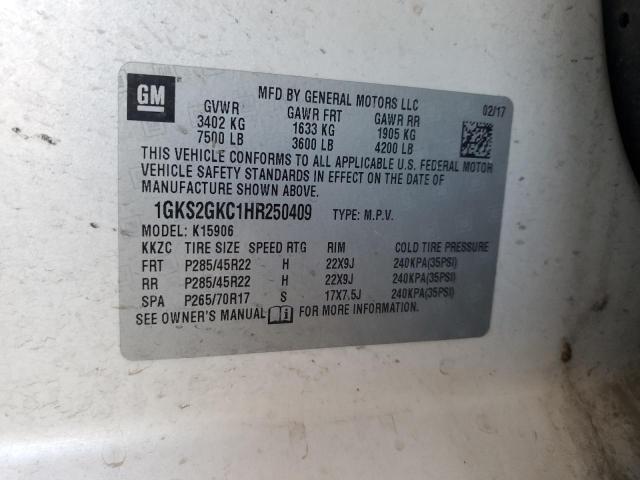 2017 GMC YUKON XL K 1GKS2GKC1HR250409