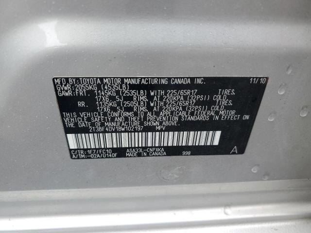 2011 TOYOTA RAV4 - 2T3BF4DV1BW102197