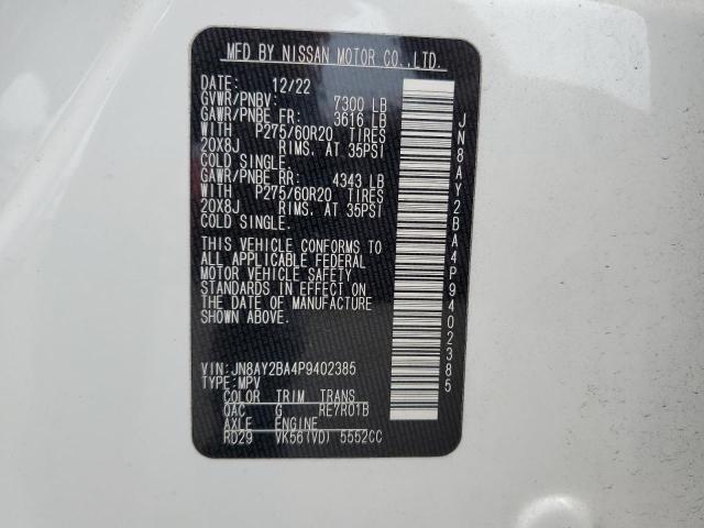 2023 NISSAN ARMADA SL JN8AY2BA4P9402385