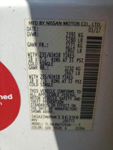 2017 NISSAN MURANO S 5N1AZ2MH9HN136398