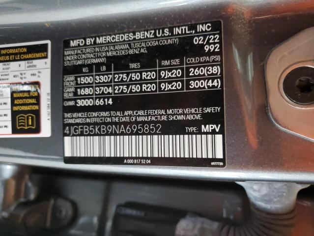 2022 MERCEDES-BENZ GLE 450 4M 4JGFB5KB9NA695852